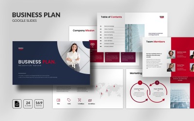 Modern üzleti terv Google Slides sablon startupoknak