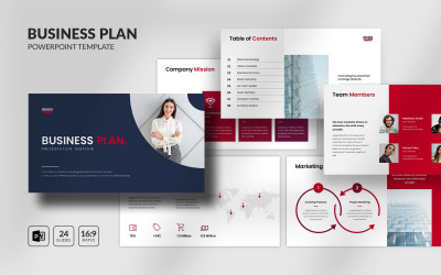 Modern üzleti terv PowerPoint sablon startupoknak