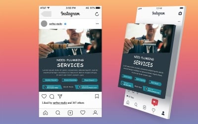 Professional Plumbing Social Media Post Template PSD | Editable Photoshop Design for Promotion