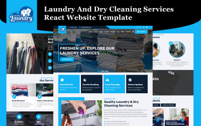 Sparkle - React-websitesjabloon voor wasserij- en stomerijdiensten