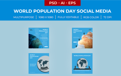 World Population Day Promoting Global Awareness Social Media Template