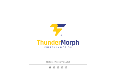 Modern Flat Thunder morph Logo Design