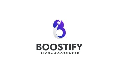Modern Gradient Rocket Letter B Logo Design
