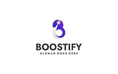 Modern Gradyan Roket Harf B Logo Tasarımı