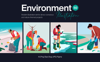 Set di illustrazioni di esercizi moderni