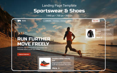 Sportbekleidung und Schuhe – Landingpage-UI-Vorlage