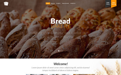 Адаптивный шаблон веб-сайта пекарни