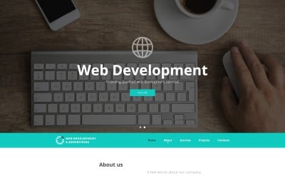 Desarrollo web y publicidad: plantilla de sitio web adaptable para desarrollo web