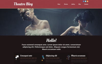 Modello di sito web reattivo del teatro