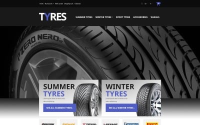 Modelo OpenCart para pneus de automóveis