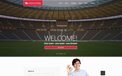 Plantilla web para sitio web del club de fútbol americano