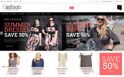 Plus Size Damkläder Magento Theme
