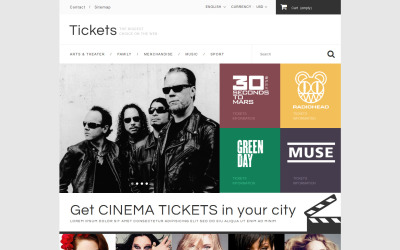 PrestaShop Theme namens "Karten bei Ticket Online" #52581