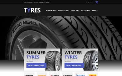 Responsive Automobile Tires OpenCart Template #52529