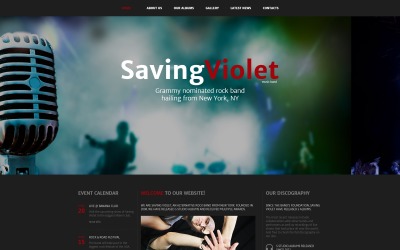Responsive SavingViolet - Music Band Responsive HTML5 Website Template Web Sitesi #52543