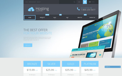 Responsivt Web Hosting Services Shopify-tema #52598