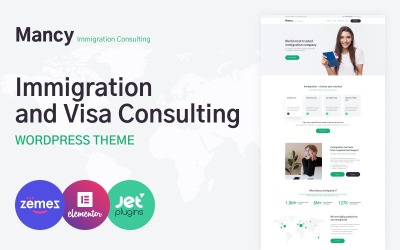 Reszponzív Immigration Consultancy WordPress sablon 52554
