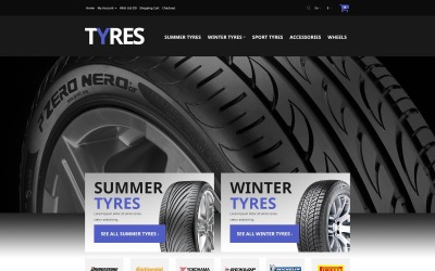 Šablona OpenCart pro automobilové pneumatiky