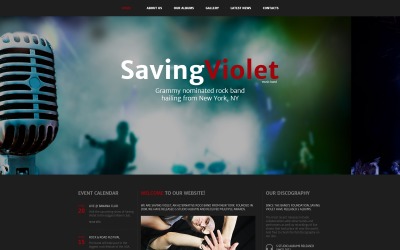 SavingViolet - Шаблон веб-сайту, що відповідає музичному гурту, HTML5