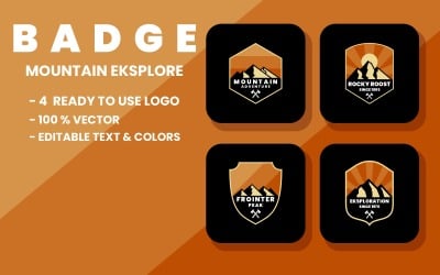 Adventure Mountain Badge Logo Set