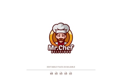 Bay Şef Maskot Logo Tasarımı