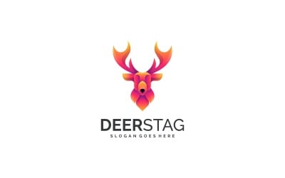 Gradient Modern Deer Logo Design