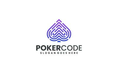 Modern Gradient Poker code Logo Design