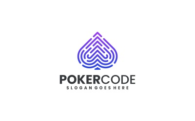 Modern Gradient Poker kod Logo Tasarımı