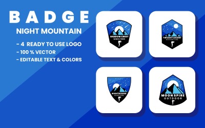 Night Mountain Badge Logo Set