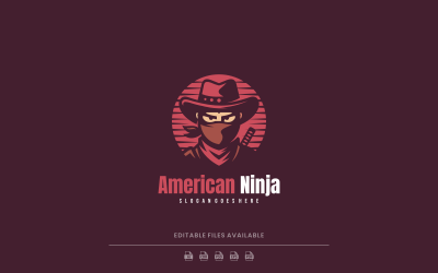 Ninja Maskot Logo Tasarım Şablonu