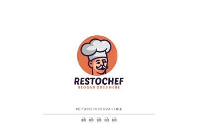 Resto Chef Maskot Logo Tasarımı
