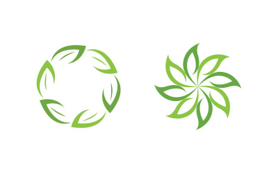 Diseño vectorial de elementos de naturaleza verde con hojas de árbol ecológico v.2