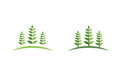 Diseño vectorial de elementos de naturaleza verde con hojas de árbol ecológico v.3