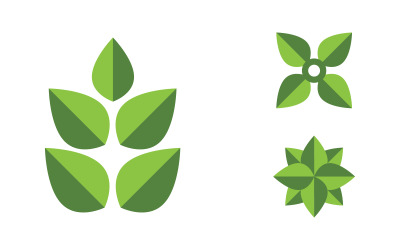 Diseño vectorial de elementos de naturaleza verde con hojas de árbol ecológico v.7