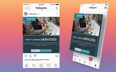 Elevate your plumbing business marketing with this sleek Photoshop template.