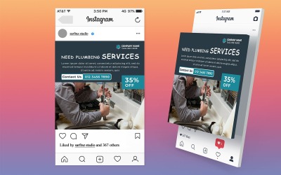 Faites la promotion de vos services de plomberie avec ce modèle de publication sur les réseaux sociaux de haute qualité.