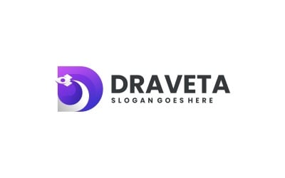Gradient Modern Rocket D Logo Design