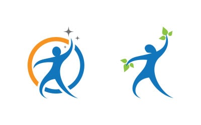 Healthy life Human fit sport logo sign illustration v.226