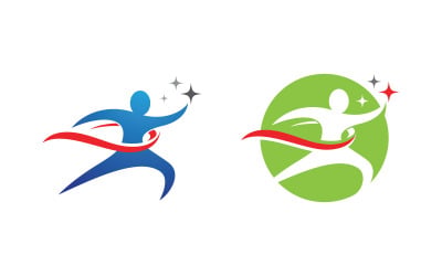 Healthy life Human fit sport logo sign illustration v.235