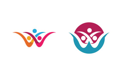 Human care adoption group network and social logo design vv.117