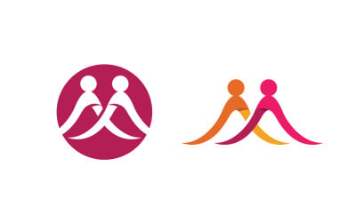 Human care adoption group network and social logo design vv.122