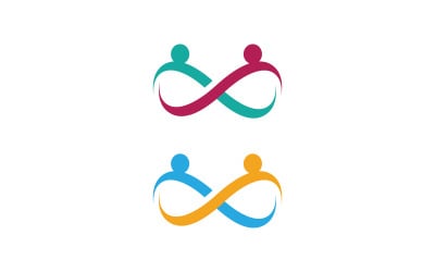 Human care adoption group network and social logo design vv.131