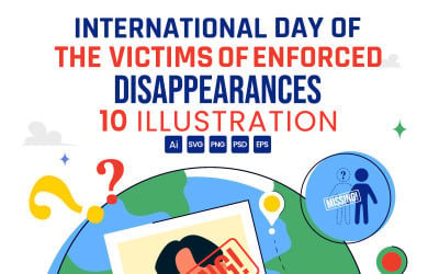 10 Victims of Enforced Disappearances Day Illustration