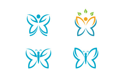 Plantilla de diseño de icono de logotipo vectorial Butterfly Beauty v.8