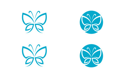 Szablon projektu ikony logo Butterfly Beauty Vector v.11
