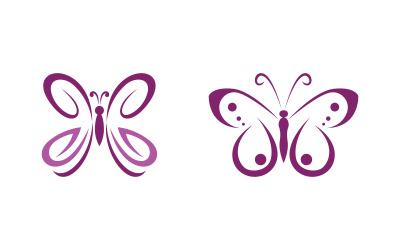 Szablon projektu ikony logo Butterfly Beauty Vector v.12