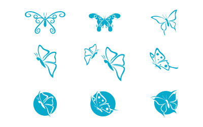 Szablon projektu ikony logo Butterfly Beauty Vector v.13