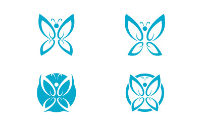 Szablon projektu ikony logo Butterfly Beauty Vector v.1