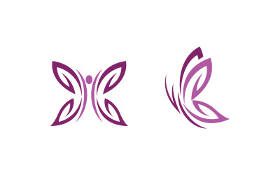 Szablon projektu ikony logo Butterfly Beauty Vector v.2