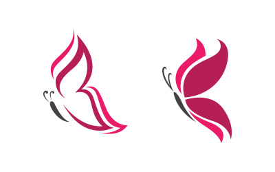 Szablon projektu ikony logo Butterfly Beauty Vector v.3